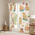 thumbnail image 3 of Erosebridal Kawaii Animal Capybara Curtains Pack of 2 (42x84 Each) For Kids,Colorful Flowers Wildlife Curtains Blackout For Boys Girls,Breathable Home Decor, 3 of 6