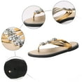 thumbnail image 5 of Flower Flip Flop Sandals for Women Vintage Boho Summer Beach Rhinestones Thongs Flat Slip on Sandals, 5 of 8