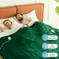 thumbnail image 3 of PMONPA Electric Heated Blanket, Flannel & Sherpa Heating Blanket for Adult, Fast-Heating with 10 Heat Levels 5 Time Settings (63"x85", Green), 3 of 6