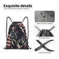 thumbnail image 4 of Fuzoiu Patriotic Bulldog Art Print Drawstring Backpack for Gym, Travel, Yoga,Sports Sackpack String Bag for Women Men-Medium, 4 of 6