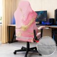thumbnail image 4 of Xixirimido Office Computer Game Chair Covers Stretchy Polyester Armchair Slipcovers for Reclining Racing Gaming Chair with Armrest Covers, Marble Pink, 4 of 8