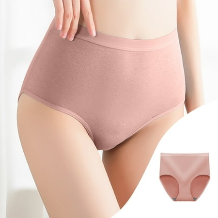 New Release  Women s High Waisted Underwear  Soft Cotton  Breathable  Seamless  Comfortable  Daily Wear  Supportive  for Workout  Sleep  Everyday Use  Plus Size Tops | Pink L | Sopatenor