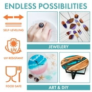 SmartArt Epoxy Resin 16 oz Kit | Easy to Use, Crystal Clear, Super Glossy, Durable, UV Resistant | for Arts & Crafts, Jewelry, Tabletops, Casting Molds, DIY - (8 oz + 8 oz)