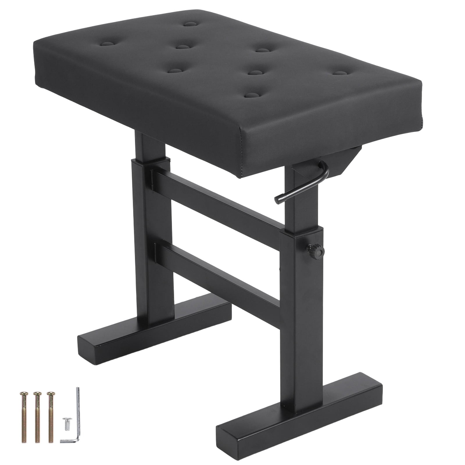 golytefs Hydraulic Lifting Piano Bench Pu Leather Height Adjustable Piano Stool Non-slip High-density Sponge Thickened Chair Load Up To 396LBS for Home/music Room/classroom (Black)