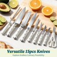 thumbnail image 6 of 15 Piece High Carbon Stainless Steel Kitchen Knife Set with Block, 6 of 8