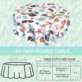 thumbnail image 2 of Summer Round Table Cloth 60 Inch,Seashell Anchor Sunglasses Tablecloth Waterproof Stain Wrinkle Resistant Washable Circle Table Cover for Home Kitchen Dining Room Party Outdoor Picnic, 2 of 6