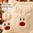 thumbnail image 3 of LOMYOLO Christmas Throw Pillow Covers 18x18IN Set of 2, Soft Faux Fur Holiday Decorative Pillow Covers for Couch Sofa Bed 3D Embroidered Couch Cover Home Decor Pillow Covers - Cute Reindeer, 3 of 8