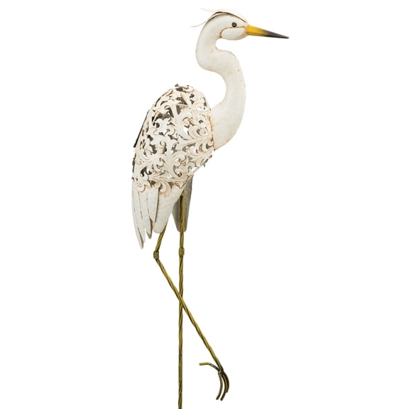 Regal Art & Gift Solar Bird Stake - Egret Metal 42.5" Light Lantern