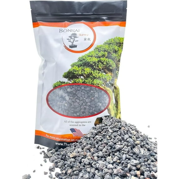 Lava Rock, Soil Aggregate for Bonsai, Cactus, Succulents, and Other Container Grown Plants, enables Optimal Drainage, Improves Soil Aeration 1/4 inch Black Lava Rock (2 Quarts Bag)