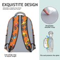 thumbnail image 5 of Monster Cartoon Truck Orange Pattern Backpack for School, Cute School Bag with Adjustable Shoulder Straps and Padded Back, 15.3"x11"x6.7", 5 of 5