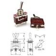thumbnail image 2 of 5Pc Toggle Switch Heavy Duty Rocker SPDT 3 Position 3 Pin ON/Off/On Brown Switch, 2 of 6