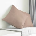 thumbnail image 3 of Warm Beige Pillow Covers 20x20 Inch Decorative Throw Pillow Cover, Solid Color Farmhouse Beige Sofa Pillowcases Accent Cushion Case Home Decor Bedroom Living Room, 3 of 6
