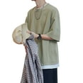 thumbnail image 3 of SBYOJLPB Men'S Short Sleeve Large T-Shirt Men'S Short Sleeve Layered Style Plain Large Silhouette Large Size Green, 3 of 8