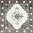 thumbnail image 1 of Ahgly Company Machine Washable Indoor Square Contemporary Dark White Beige Area Rugs, 3' Square, 1 of 7