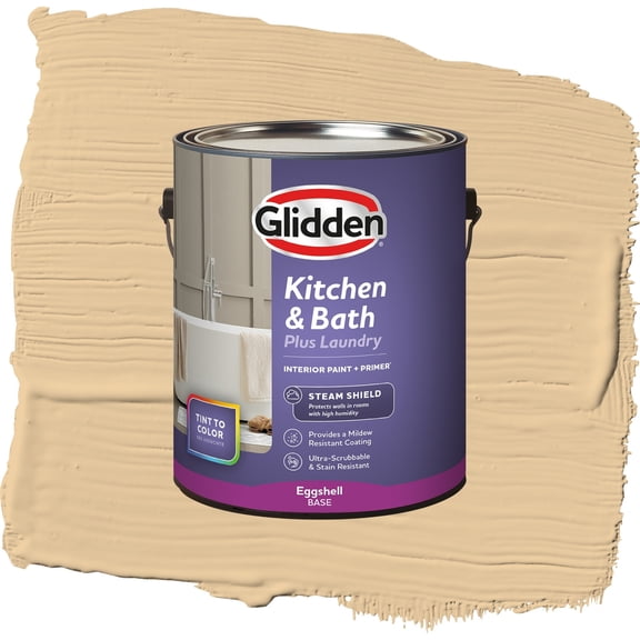 Glidden Glidden Kitchen Bath and Laundry Faint Fawn / Beige, Eggshell Interior Paint with Primer, 1 Gallon