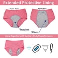 thumbnail image 5 of 5 pcs/Set Leak Proof Menstrual Panties Women Period Underwear Sexy Pants Physiological Underwear Plus Size Waterproof Briefs & Gift, 5 of 7