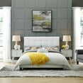 thumbnail image 3 of Modway Melanie Full Tufted Button Upholstered Fabric Platform Bed in White, 3 of 6