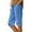 Blue, variant on Hienoo Women Linen Knee Length Shorts Casual Loose Lightweight Bermuda Shorts, Sizes S-3XL