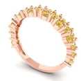 thumbnail image 2 of 0.98 ctw Wedding Band for Women - 14K Rose Gold Natural Citrine Stackable Eternity Ring, 2 of 6