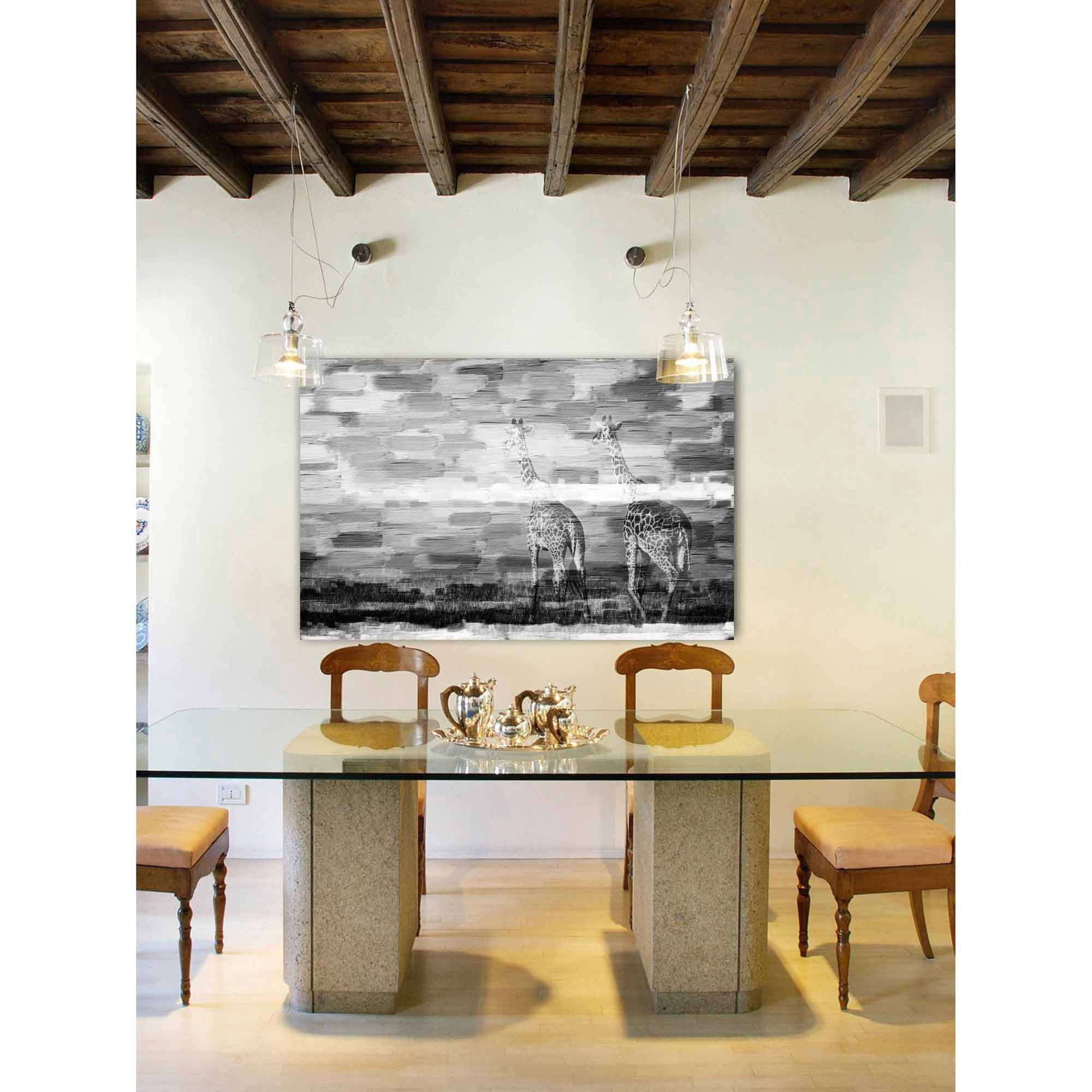 Parvez Taj "Giraffes" Print on Canvas