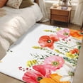thumbnail image 4 of Pink Yellow Floral Area Rugs 3'x5', Washable Small Throw Rugs for Living Room Bedroom, Spring Flowers Elegant Botanical Indoor Outdoor Rug Non-Slip Low Pile Carpet Runner Reversible Floor Mats, 4 of 8