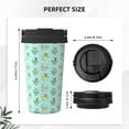 thumbnail image 3 of Uemuo Doggy In Bubble Bath Print Carry Insulated Coffee Mug, Travel Mug with Hidden Handle, Insulated Coffee Flask, Leak-proof Travel Mug Insulated Mug for Office, 3 of 8
