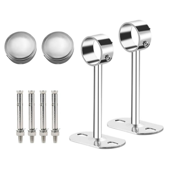 Soporte de tubo para percha de armario, 25 mm de diámetro, barra para colgar ropa, barra ajustable 15 cm de altura