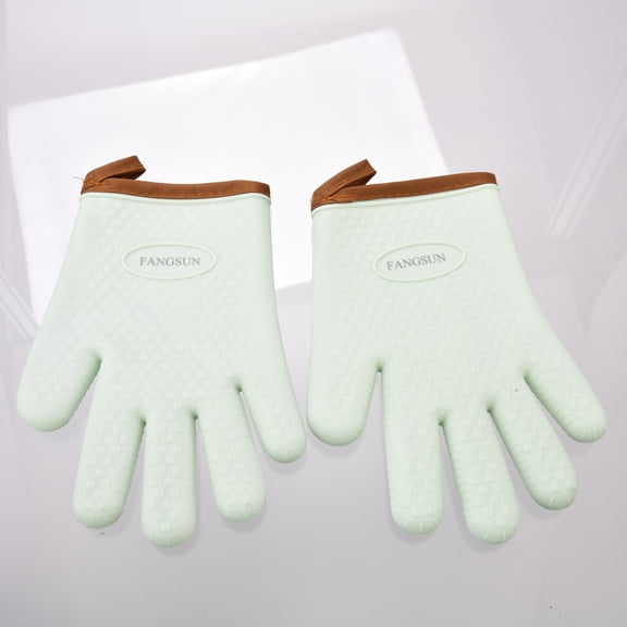 FANGSUN Silicone Barbecue Mitts - Heavy-Duty Heat Resistant Grilling Gloves for BBQ, Oven, Smoker, Baking