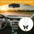 thumbnail image 2 of 1 Pcs Artificial Crystal Butterfly Car Rear View Mirror Pendant Accessories Car Hanging Ornament Black, 2 of 6