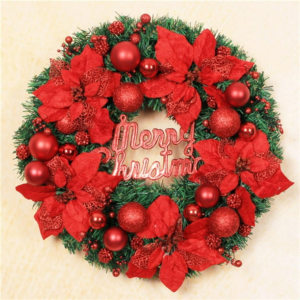 Guirnalda de Navidad Perfecl Guirnalda artificial Colgante de pared 30 cm Rojo
