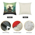 thumbnail image 2 of Halloween Decorative Pumpkin Pillow Covers Cotton Linen Wearing Witch Hat, 2 of 7