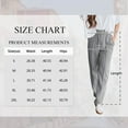 thumbnail image 3 of TEMOFON Fall Pants for Women Wide Leg Pants Fall Pants with Pockets Elastic Waistband Comfy Pants Women Winter Lounge Fleece - Lined Pants Light Grey M, 3 of 8