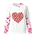 thumbnail image 5 of ClodeEU Women's Valentine's Day Love Heart Print Long Sleeve Round Neck Tops,Casual Trendy Loose T-Shirts Red 02,Womens Plus XL, 5 of 6