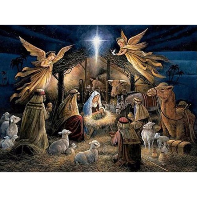 Pintura de diamantes 5D DIY, bordado religioso de Jesús, arte de Navidad, conjunto de mosaico redondo y cuadrado completo, punto de cruz, decoración del hogar, regalo