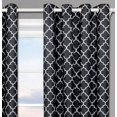 thumbnail image 2 of Luxury Black & Gray Meridian Thermal Grommet Room-Darkening Curtains (Set of 2 Panels), 2 of 3