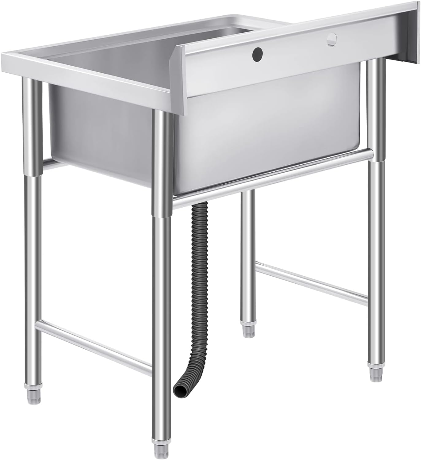 Commercial Stainless Steel Sink,Utility Sink Free Standing Single Bowl for Restaurant