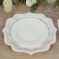 thumbnail image 5 of Efavormart 25 Pack White Pink Paper Dinner Plates in Damask Floral Pattern, 10" Disposable Party Plates with Scalloped Rims - 300 GSM, 5 of 10