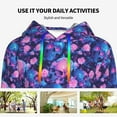 thumbnail image 4 of Lsque Blue Skull Rose Pattern Casual Women's Hoodie,Hooded Sweatshirt with Kangaroo Pocket,Pullover Hoodie with Eye-catching Drawstrings-Medium, 4 of 7