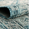 thumbnail image 3 of Rugs.com Outdoor Aztec Collection Rug – 10 Ft Round Teal Flatweave Rug Perfect For Kitchens, Dining Rooms, 3 of 6