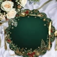 thumbnail image 2 of 2/4pcs Round Placemats for Dining Table, Christmas Created-Emerald Green Golden Pattern Round Table Mats,Best for Christmas, 2 of 7