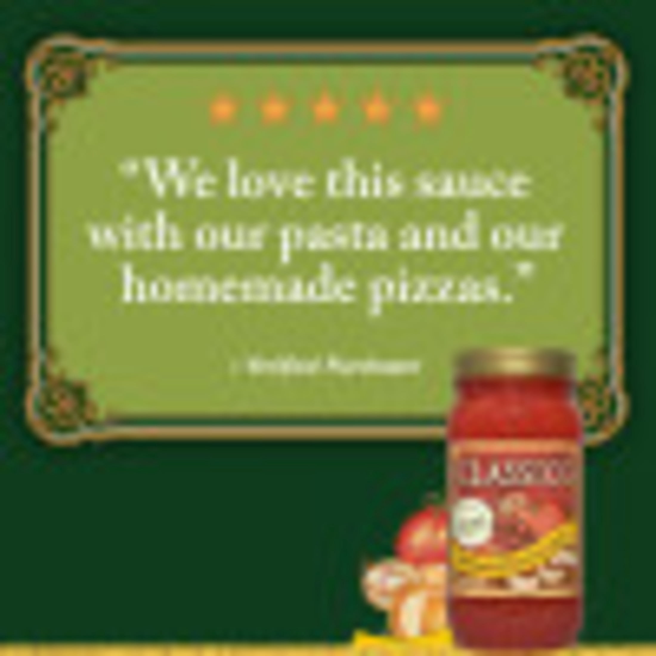 (6 pack) Classico Fire Roasted Tomato & Garlic Pasta Sauce, 24 oz Jar