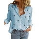 thumbnail image 1 of Blusa túnica de manga larga, camisa elegante con cuello en V, camisa con botones, camisa informal holgada de manga larga, 1 of 7