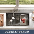 thumbnail image 4 of Superior Soundproof 16 Gauge Stainless Steel Kitchen Basin Undermount Single Bowl cm de Anchoorkstation Profundo Basin Rust & Corrosion Resistant Easy to Clean, 4 of 8