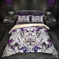 thumbnail image 1 of Whimsigoth Bedding Set, Comforter or Duvet, Japanese Oni Demon, White Goth Bed, 1 of 10