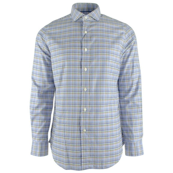 Men's Plaid Oxford Long Sleeve Shirt-B-M