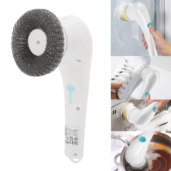 irurus Cordless Electric Spin Scrubber with 5 Brush Heads, Power Scrubber for Shower Tile Grout Bathroom Kitchen Window