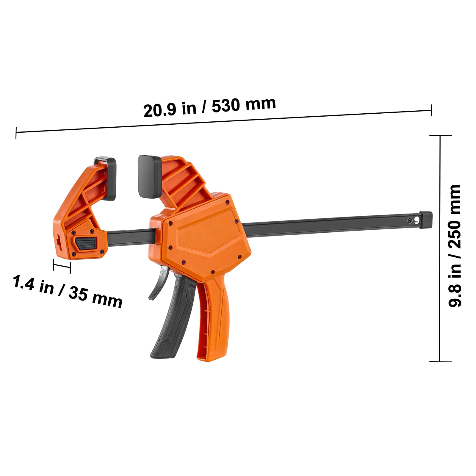 BENTISM Bar Clamps for Woodworking, 2 PCS 12" One-Handed Clamp/Spreader, Quick-Change F Clamp with 300 lbs Load Limit, High-strength Plastic and Carbon Steel, Wood clamps