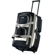 Olympia U.S.A. 22" 8-Pocket Wheeled Rolling Duffel Bag Water Resistant Luggage Lightweight for Travel, Black