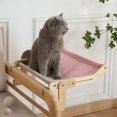 thumbnail image 4 of Hamaca para gatos de madera para colgar, lona de algodón, fácil de lavar, madera contrachapada multicapa, hamaca de gran venta, camas nido, 4 of 5