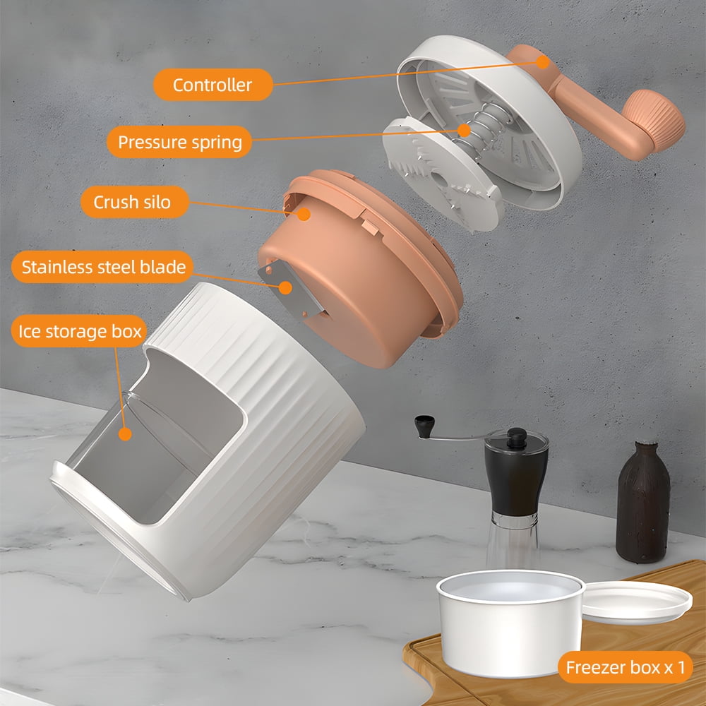 Shaved Ice Machine,Ice Cream/snowcone Shaved Ice - Cone With Stainless Crank Maker With Maker With Free With Stainless Steel Ice Portable Snow - Hand Crank Hand Crank Maker Snow Cone B S Ice
